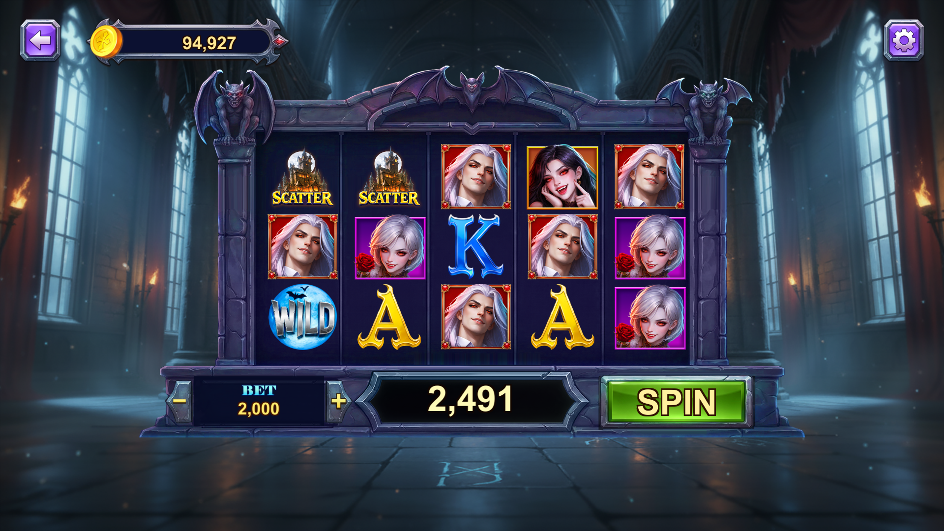 Eternal Night Riches symbol gameplay screen